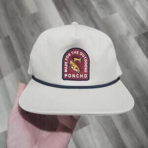 Poncho Made For The Outdoors Fish Patch Rope Snapback Casual Preppy